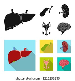 Vector design of body and human symbol. Set of body and medical stock symbol for web.