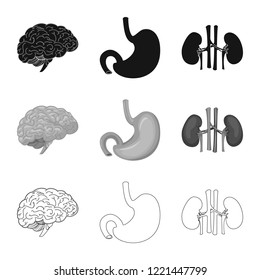 Vector design of body and human symbol. Collection of body and medical stock vector illustration.
