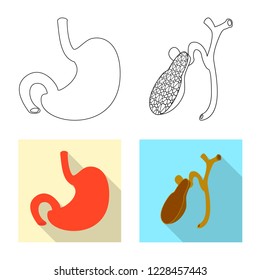Vector design of body and human symbol. Set of body and medical stock vector illustration.