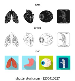 Vector design of body and human symbol. Set of body and medical stock vector illustration.
