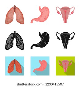 Vector design of body and human symbol. Set of body and medical stock vector illustration.