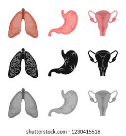 Vector design of body and human symbol. Set of body and medical vector icon for stock.