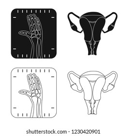 Vector design of body and human symbol. Collection of body and medical stock vector illustration.