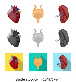 Vector design of body and human symbol. Collection of body and medical vector icon for stock.
