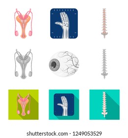 Vector design of body and human symbol. Set of body and medical vector icon for stock.