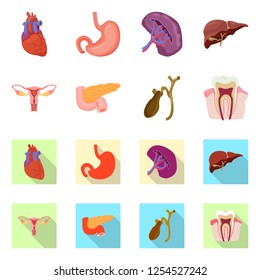Vector design of body and human symbol. Set of body and medical stock vector illustration.