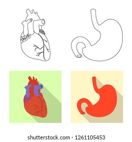 Vector design of body and human symbol. Set of body and medical stock vector illustration.