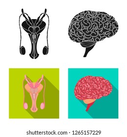 Vector design of body and human symbol. Set of body and medical vector icon for stock.