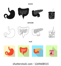 Vector design of body and human symbol. Set of body and medical stock vector illustration.