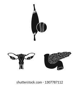 Vector design of body and human symbol. Collection of body and medical vector icon for stock.