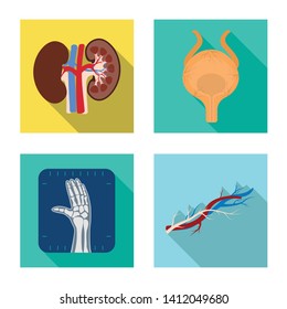 Vector design of body and human symbol. Set of body and medical vector icon for stock.