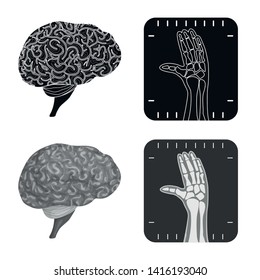 Vector design of body and human symbol. Set of body and medical vector icon for stock.
