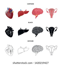 Vector design of body and human symbol. Collection of body and medical vector icon for stock.
