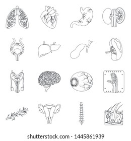 Vector design of body and human symbol. Collection of body and medical stock vector illustration.