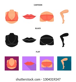 Vector design of body and part icon. Collection of body and anatomy stock vector illustration.