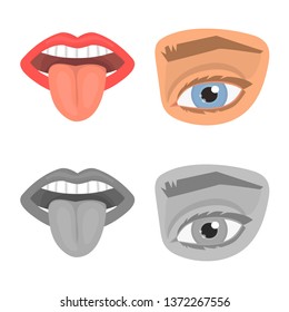 Vector design of body and part icon. Set of body and anatomy stock symbol for web.