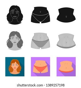 Vector design of body and part icon. Collection of body and anatomy vector icon for stock.