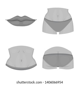 Vector design of body and part icon. Set of body and anatomy stock symbol for web.
