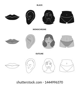 Vector design of body and part icon. Collection of body and anatomy stock vector illustration.