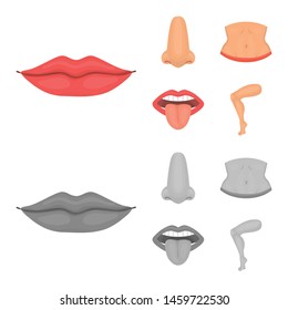 Vector design of body and part icon. Collection of body and anatomy stock vector illustration.