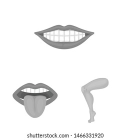 Vector design of body and part icon. Set of body and anatomy stock vector illustration.