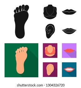 Vector design of body and part logo. Set of body and anatomy stock symbol for web.