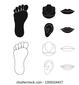 Vector design of body and part logo. Collection of body and anatomy vector icon for stock.
