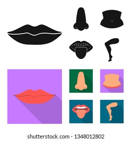 Vector design of body and part logo. Collection of body and anatomy stock symbol for web.