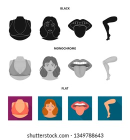 Vector design of body and part logo. Collection of body and anatomy stock symbol for web.
