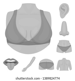 Vector design of body and part logo. Collection of body and anatomy stock vector illustration.