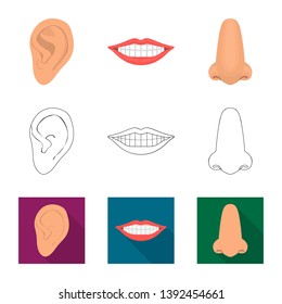 Vector design of body and part logo. Set of body and anatomy vector icon for stock.