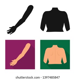 Vector design  body and part logo. Set  body and anatomy stock vector illustration.