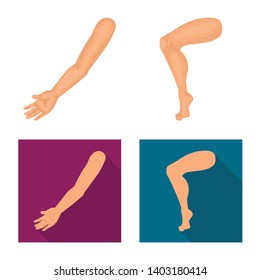 Vector design of body and part logo. Collection of body and anatomy stock symbol for web.