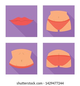 Vector design of body and part logo. Set of body and anatomy vector icon for stock.