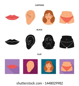 Vector design of body and part logo. Collection of body and anatomy stock symbol for web.