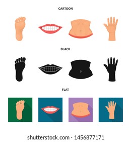 Vector design of body and part logo. Collection of body and anatomy stock symbol for web.