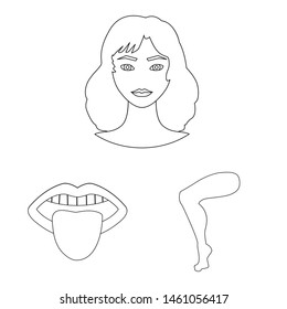 Vector design of body and part logo. Set of body and anatomy stock symbol for web.