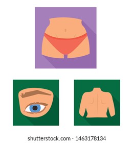 Vector design of body and part logo. Set of body and anatomy vector icon for stock.