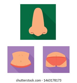 Vector design of body and part logo. Set of body and anatomy stock vector illustration.
