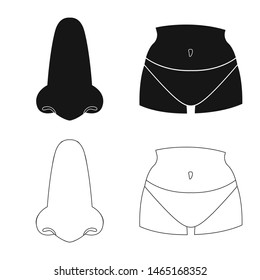 Vector design of body and part logo. Collection of body and anatomy stock symbol for web.