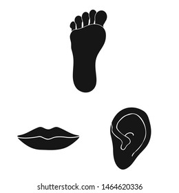 Vector design of body and part sign. Collection of body and anatomy vector icon for stock.