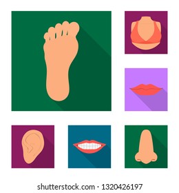Vector design of body and part symbol. Set of body and anatomy stock symbol for web.