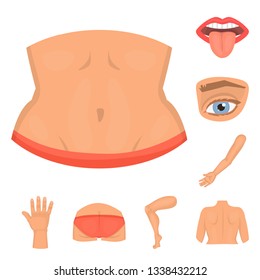 Vector design of body and part symbol. Set of body and anatomy vector icon for stock.