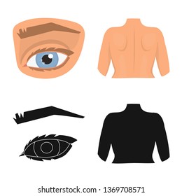 Vector design of body and part symbol. Collection of body and anatomy stock symbol for web.