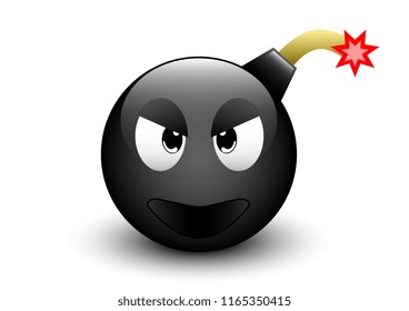 vector design of bomb emoticon 