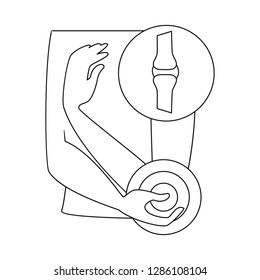 Vector design of bone and inflammation  icon. Collection of bone and wound vector icon for stock.