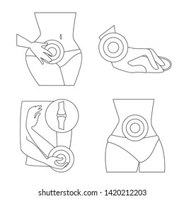 Vector design of bone and inflammation  symbol. Collection of bone and wound stock symbol for web.