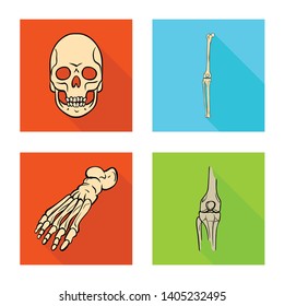 Vector design of bone and skeleton icon. Collection of bone and human stock symbol for web.