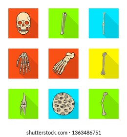 Vector design of bone and skeleton symbol. Set of bone and human stock symbol for web.