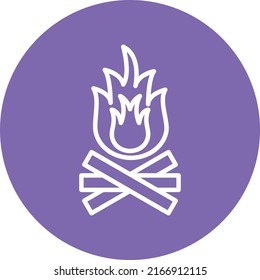 Estilo del icono de la hoguera de diseño de vectores